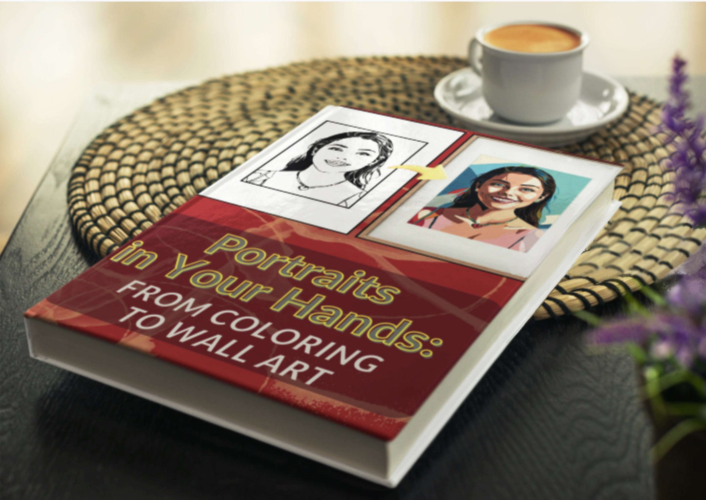 Portraits in your hands – utfargingsbok med figurative portretter fra tegning til ferdig veggkunst, av HareideART