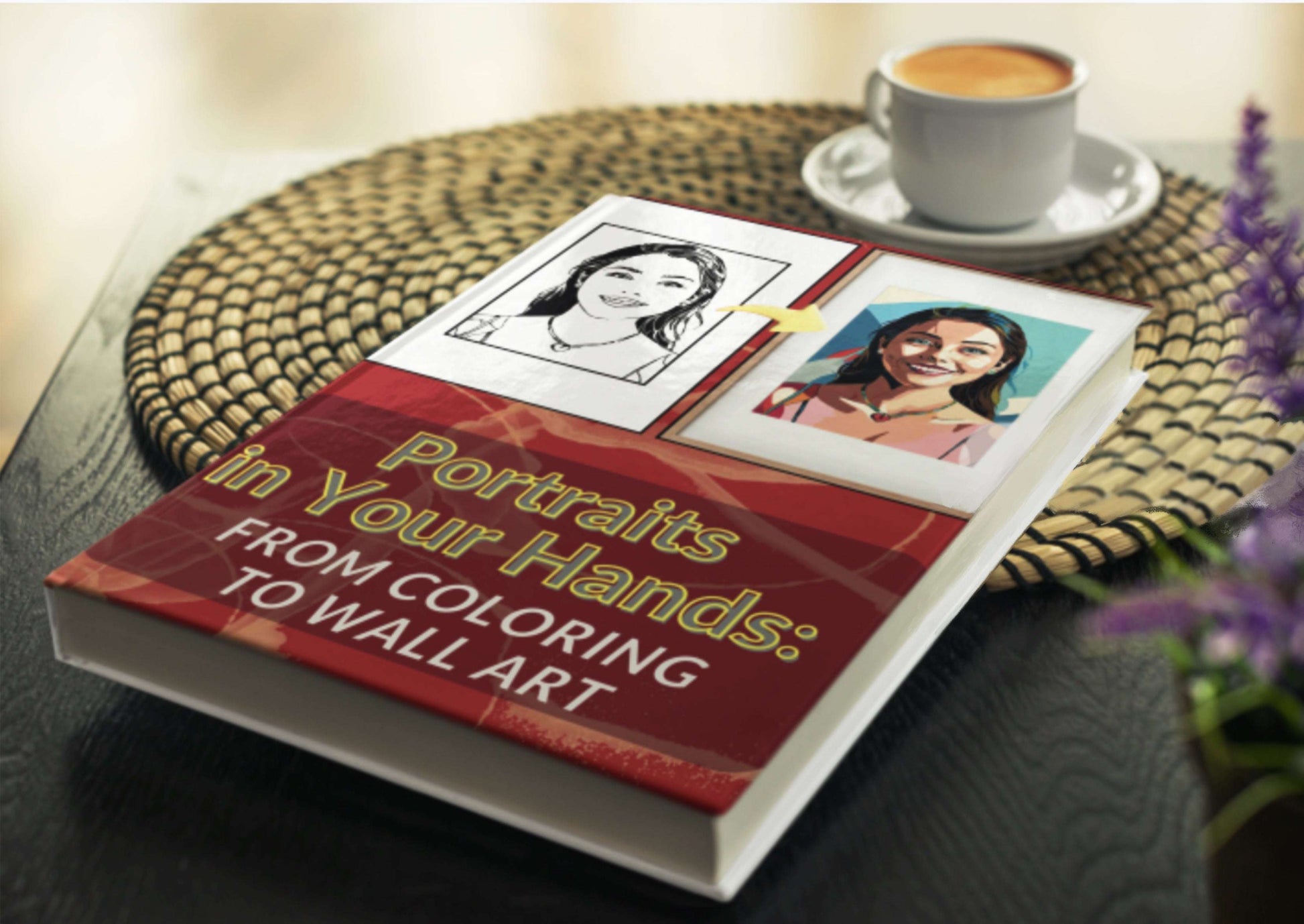 Portraits in your hands – utfargingsbok med figurative portretter fra tegning til ferdig veggkunst, av HareideART