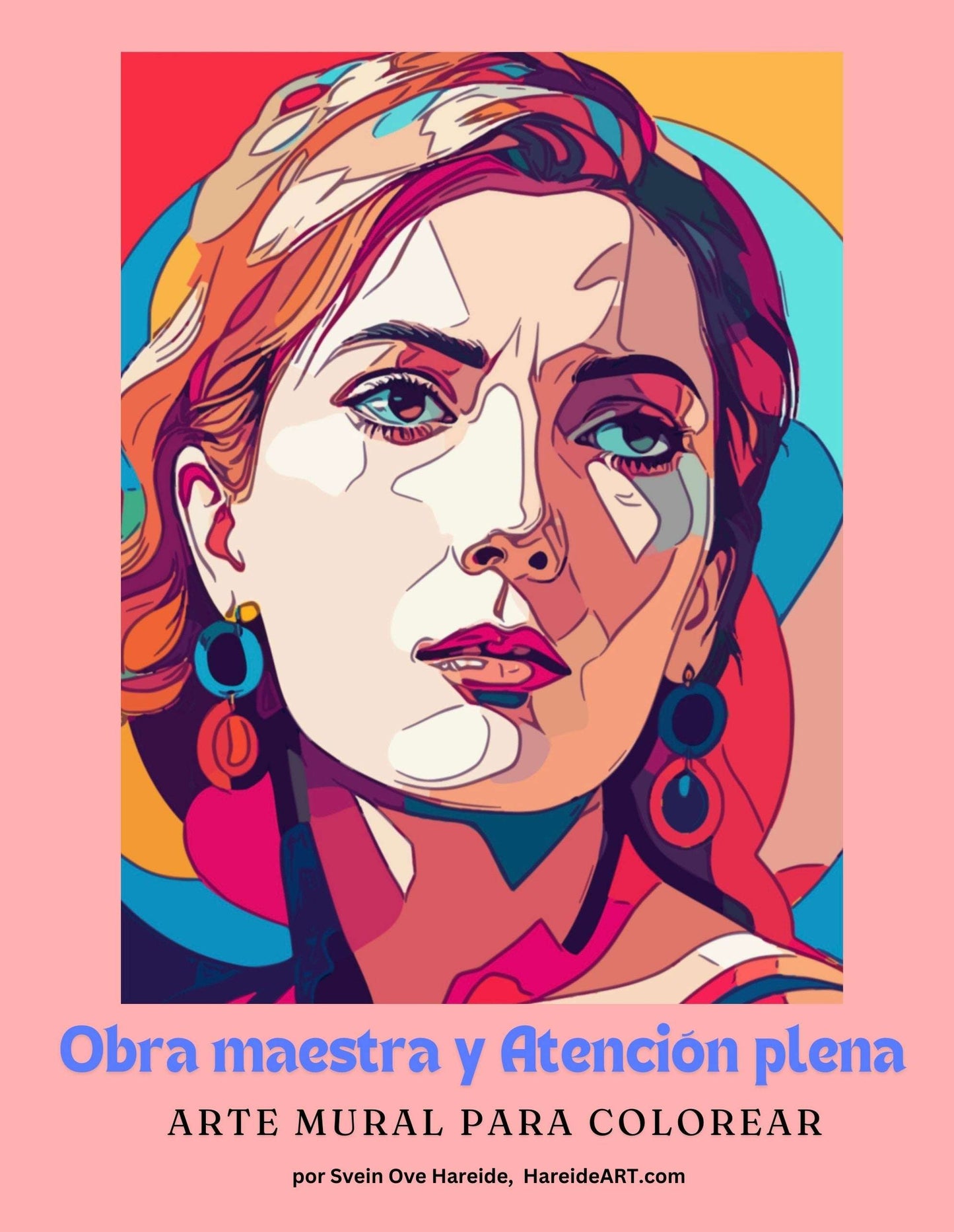 Obra maestra y atención plena – spansk utfargingsbok med veggkunst for kreativ mindfulness, av HareideART