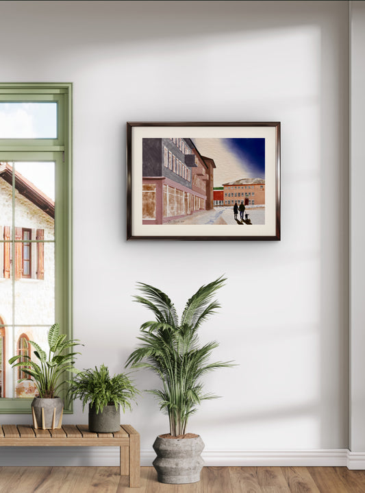 Gate 2 - Dronningens gate   Giclee trykk HareideART