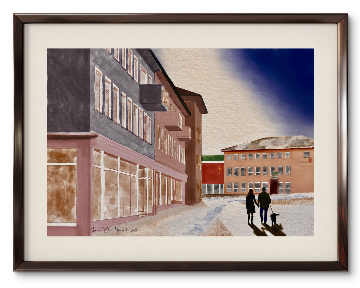 Gate 2 - Dronningens gate   Giclee trykk HareideART