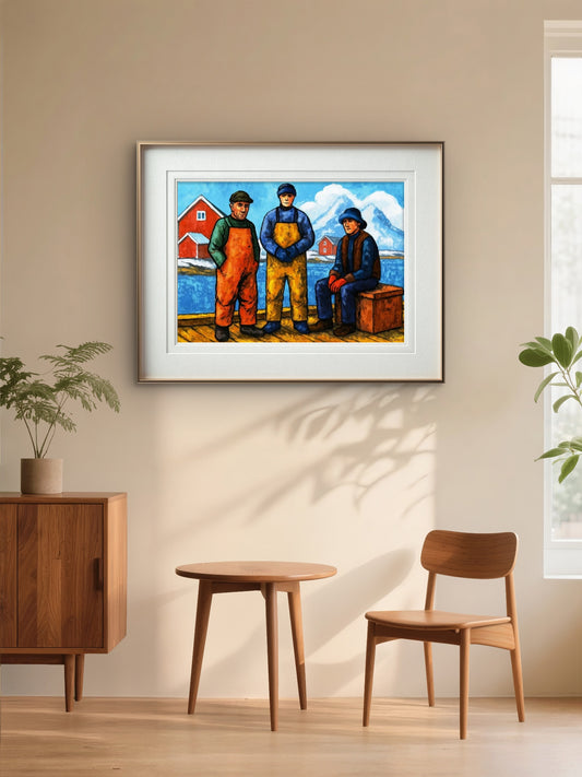 Kallene på kaia - Giclee kunst