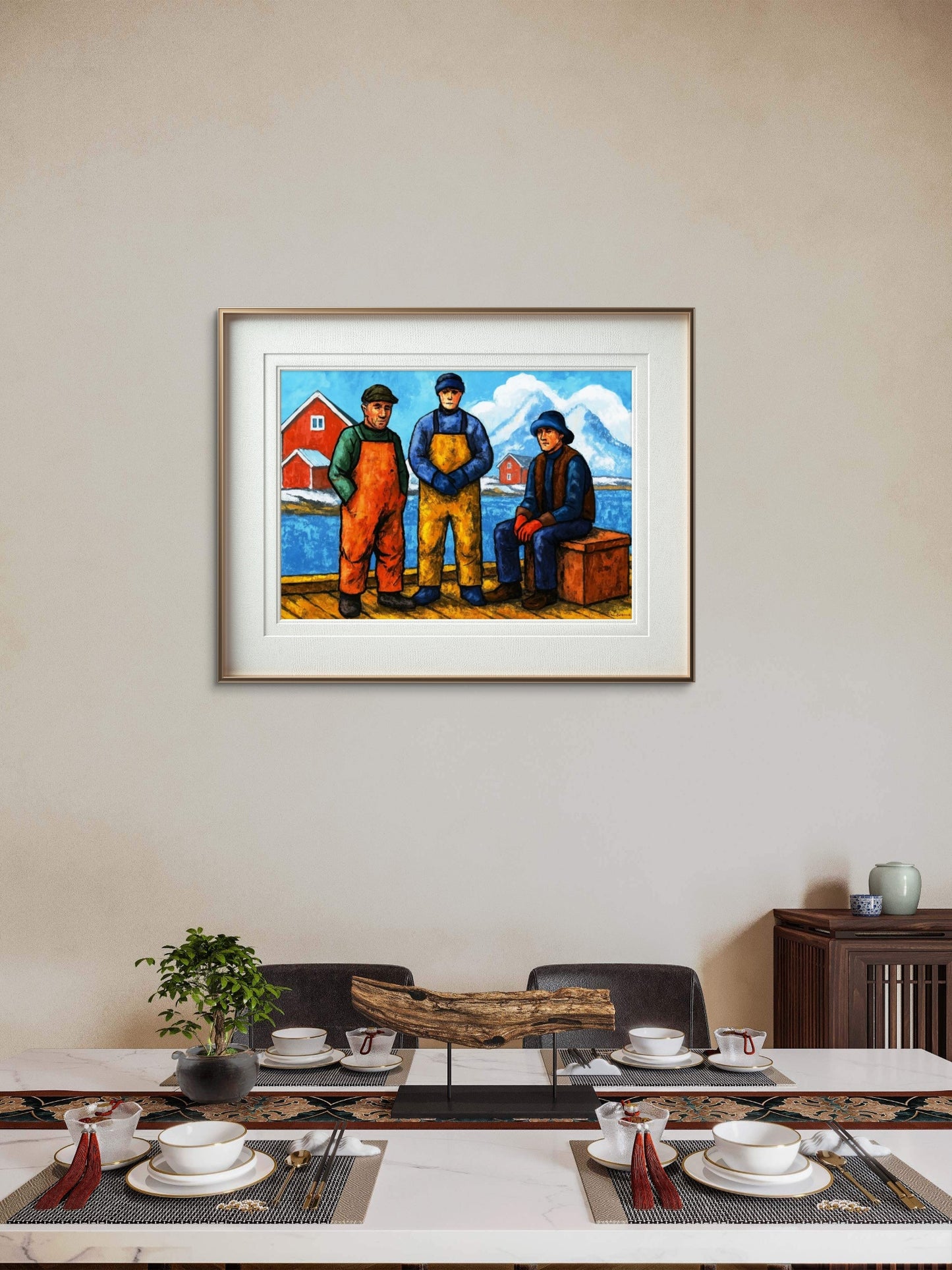 Kallene på kaia - Giclee print