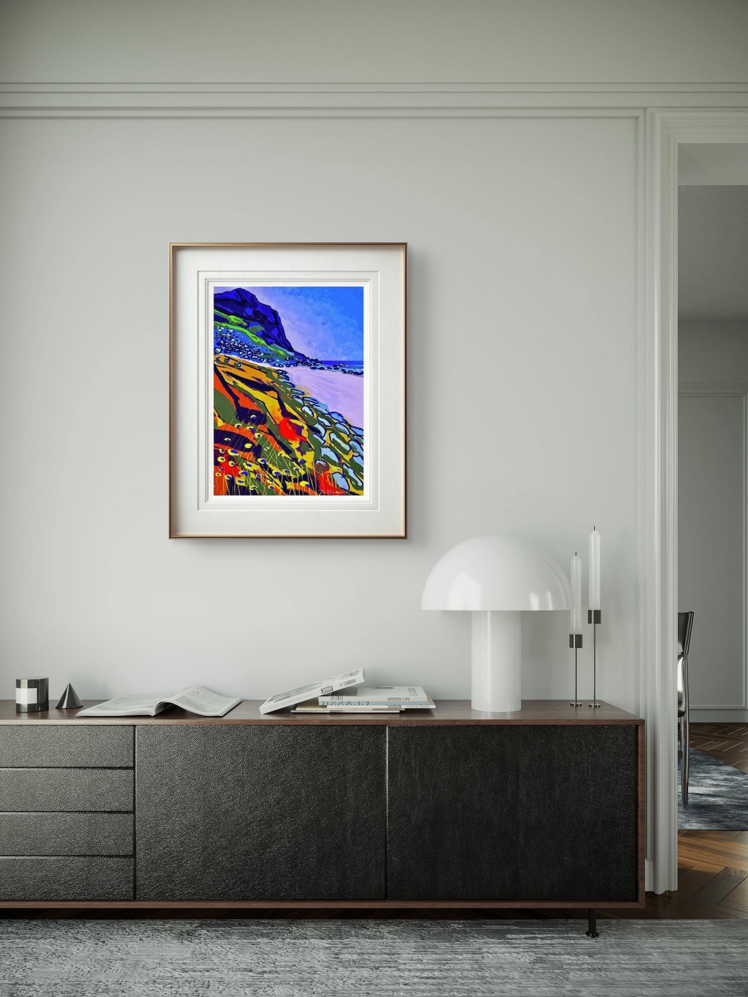 Klippe på Vestvågøy -vakre farger-Kunstprint HareideART