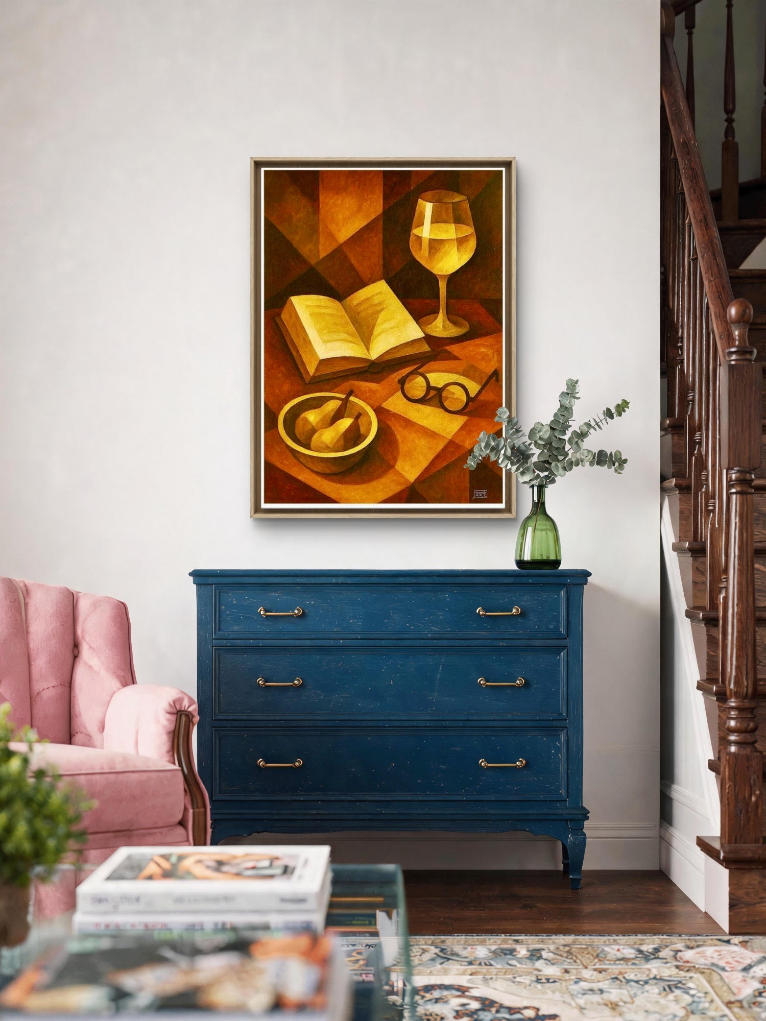 Kunstprint av stilleben fra lesekroken