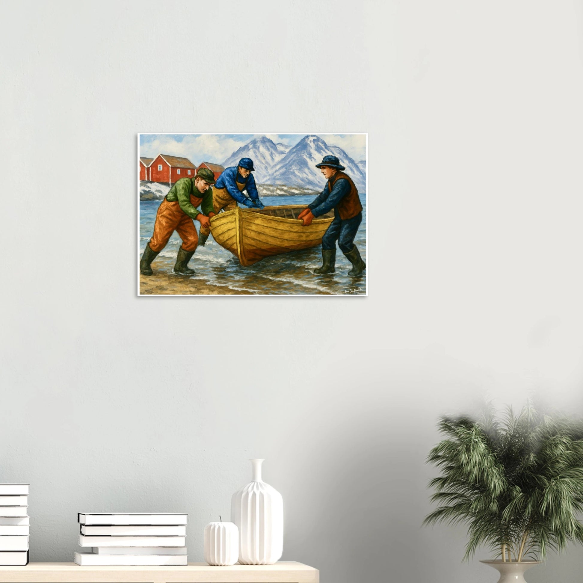 Samtidskunst i ren og moderne stil – minimalistisk digital veggkunst På vegg