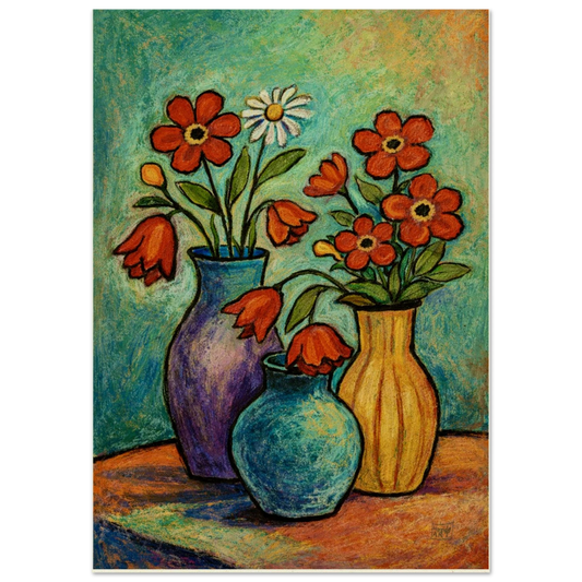 Pastell blomster motiv som er vakkert å ha på veggen - Abstrakt kunst malt av HareideART