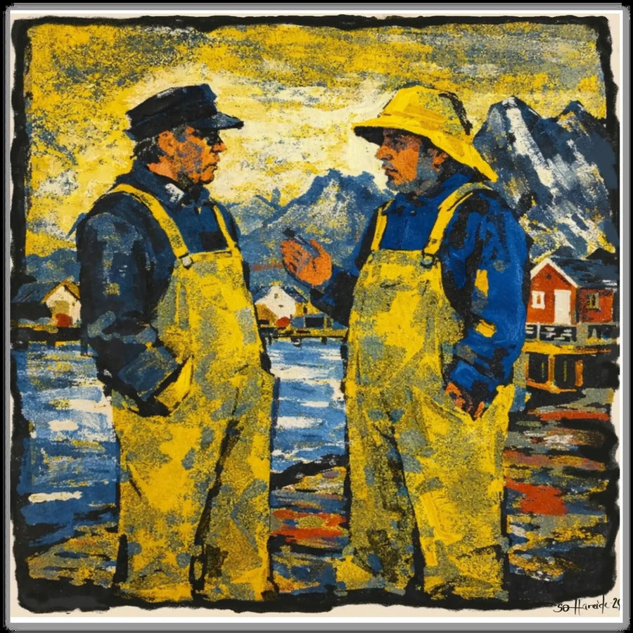 Samtalen – Norsk Kystmotiv Kunstprint- Hareideart
