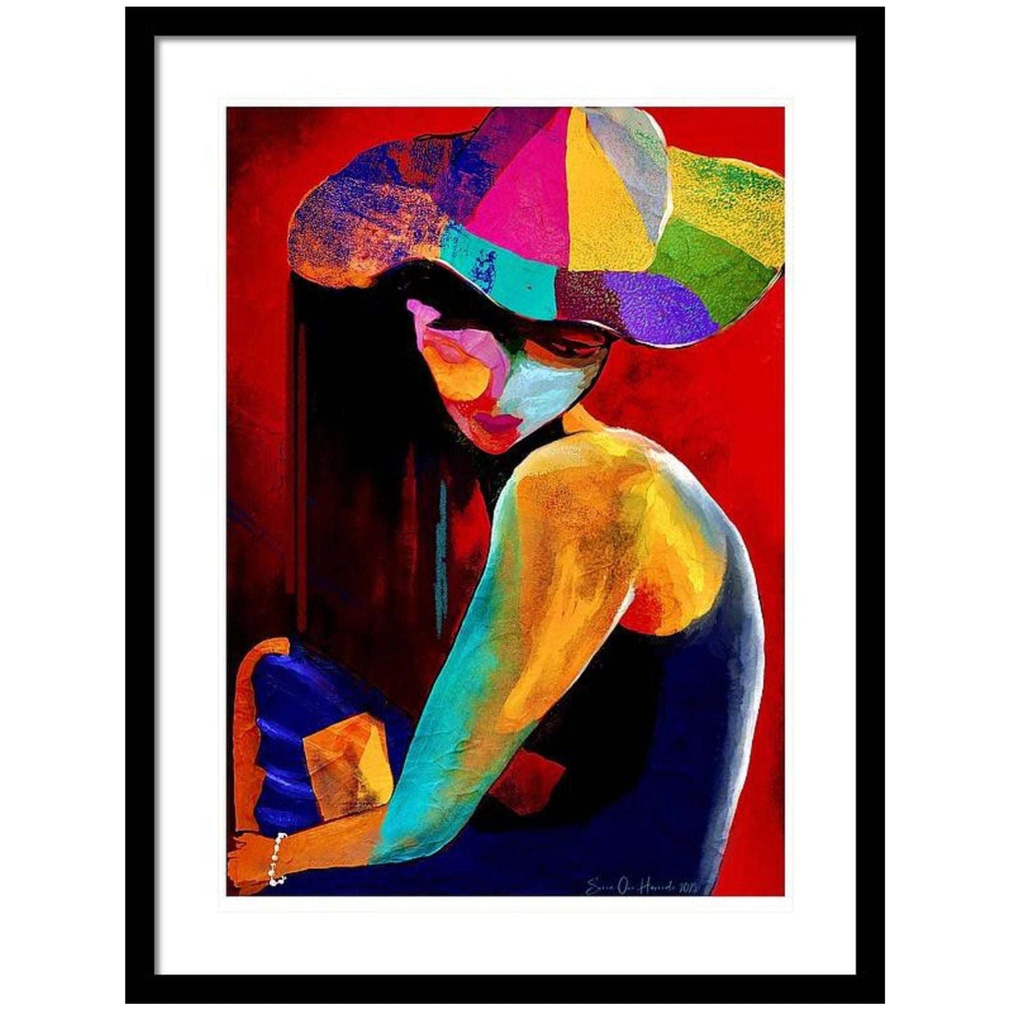 Sommerpiken – lys og leken figurativ kunst med ung kvinne i sommerlig stemning og friske farger, kunstprint av HareideART