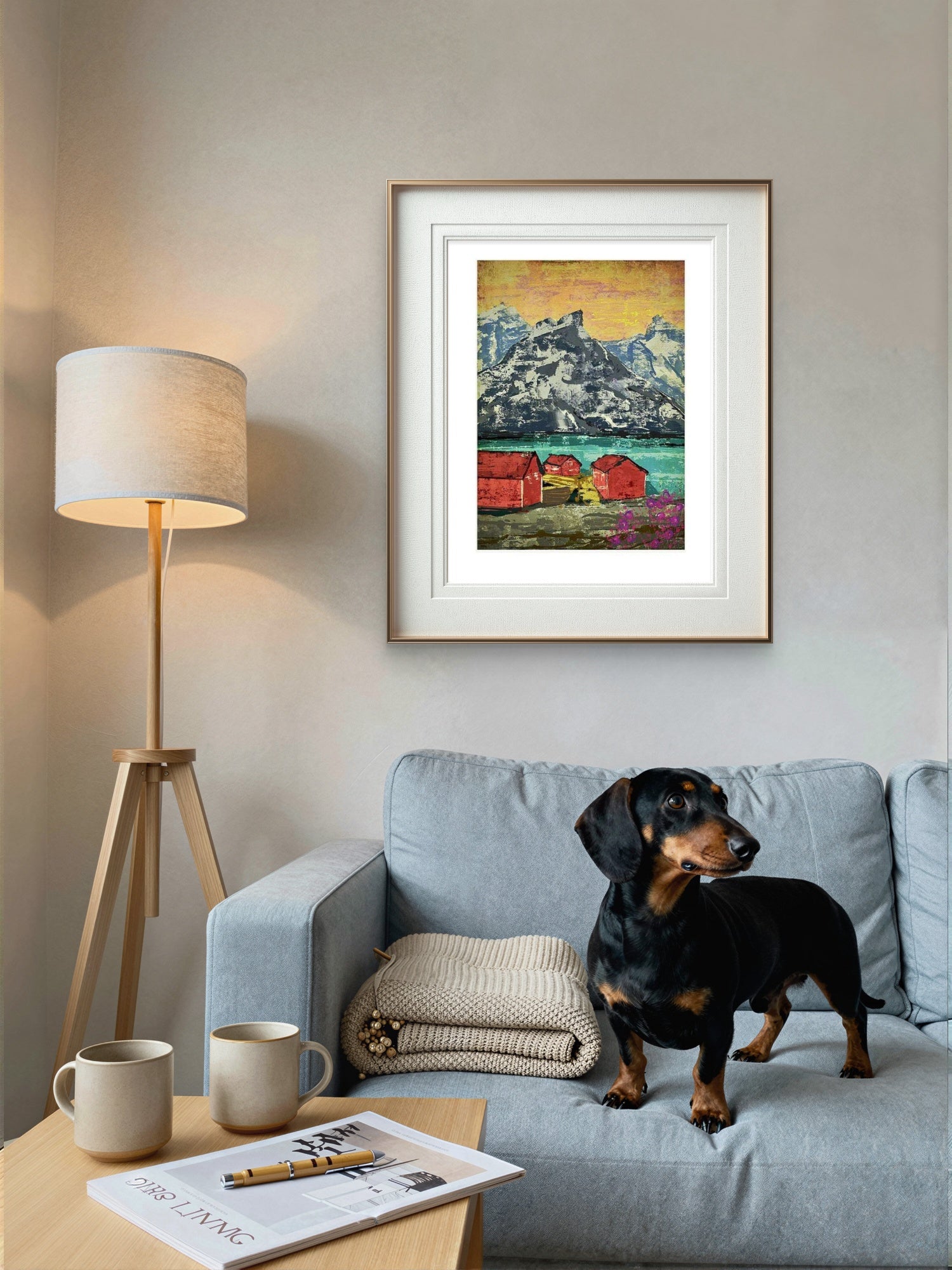 Three boathouse - Kunstprint - Lofoten -HareideART