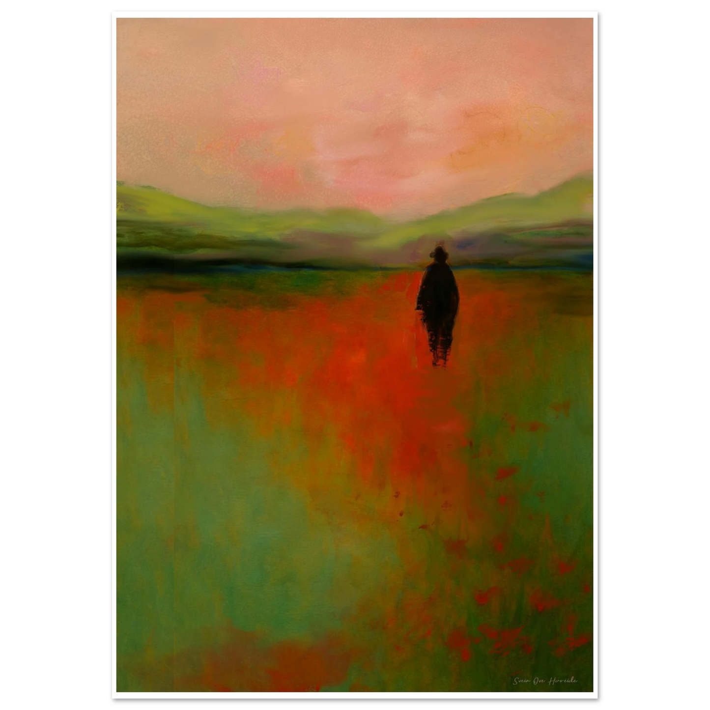 Moderne kunst med tydelig penselstruktur og kunstnerisk uttrykk – kunstprint fra HareideART