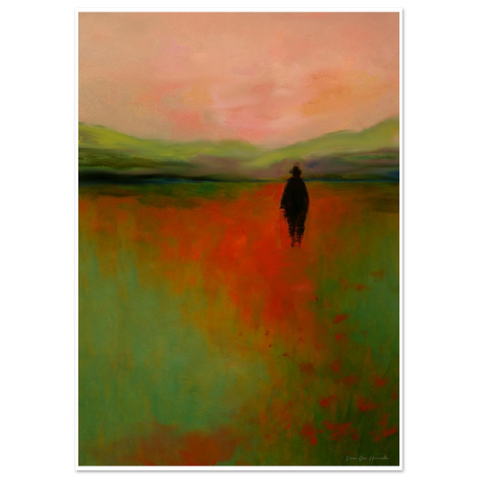 Moderne kunst med tydelig penselstruktur og kunstnerisk uttrykk – kunstprint fra HareideART