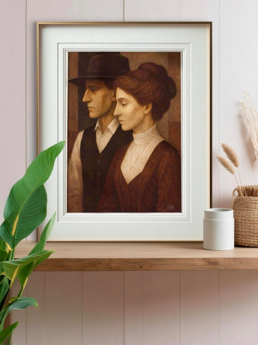 Kunstprint av vintage protrett