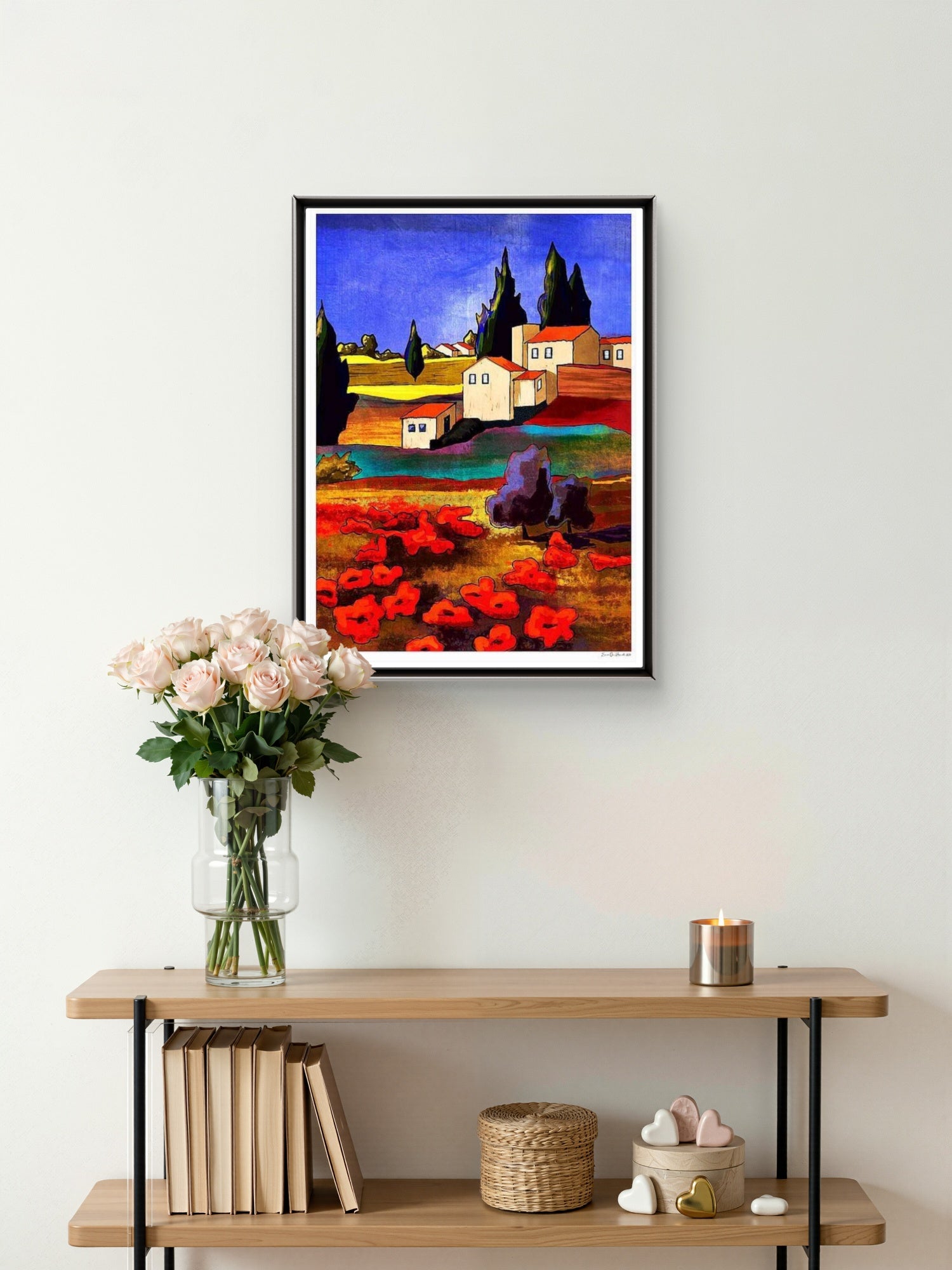 Abstrakt kunst av stille spansk landsby