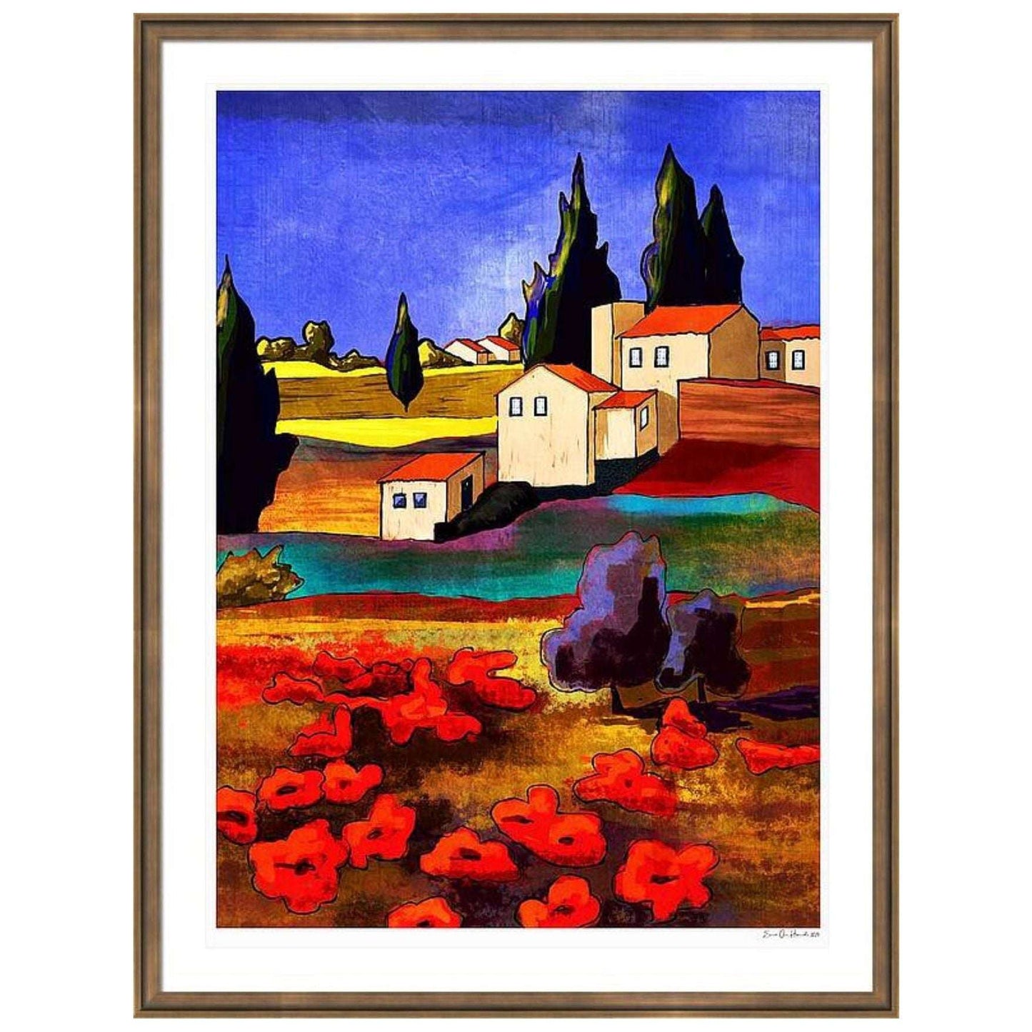Abstrakt-Spansk-Landskap-Kunstprint