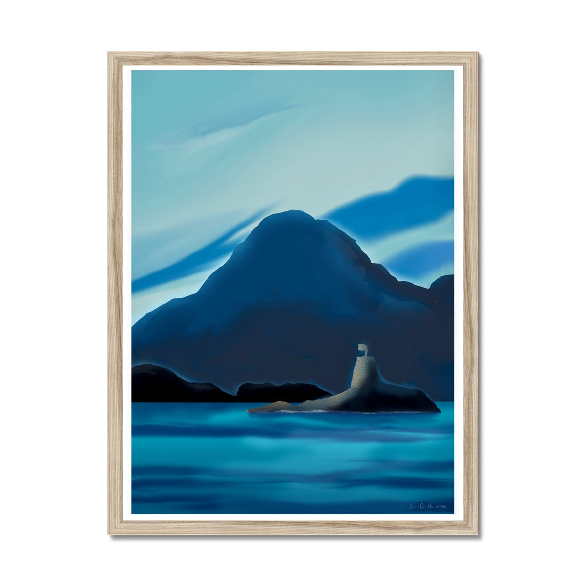 The blue landscape III Framed Print