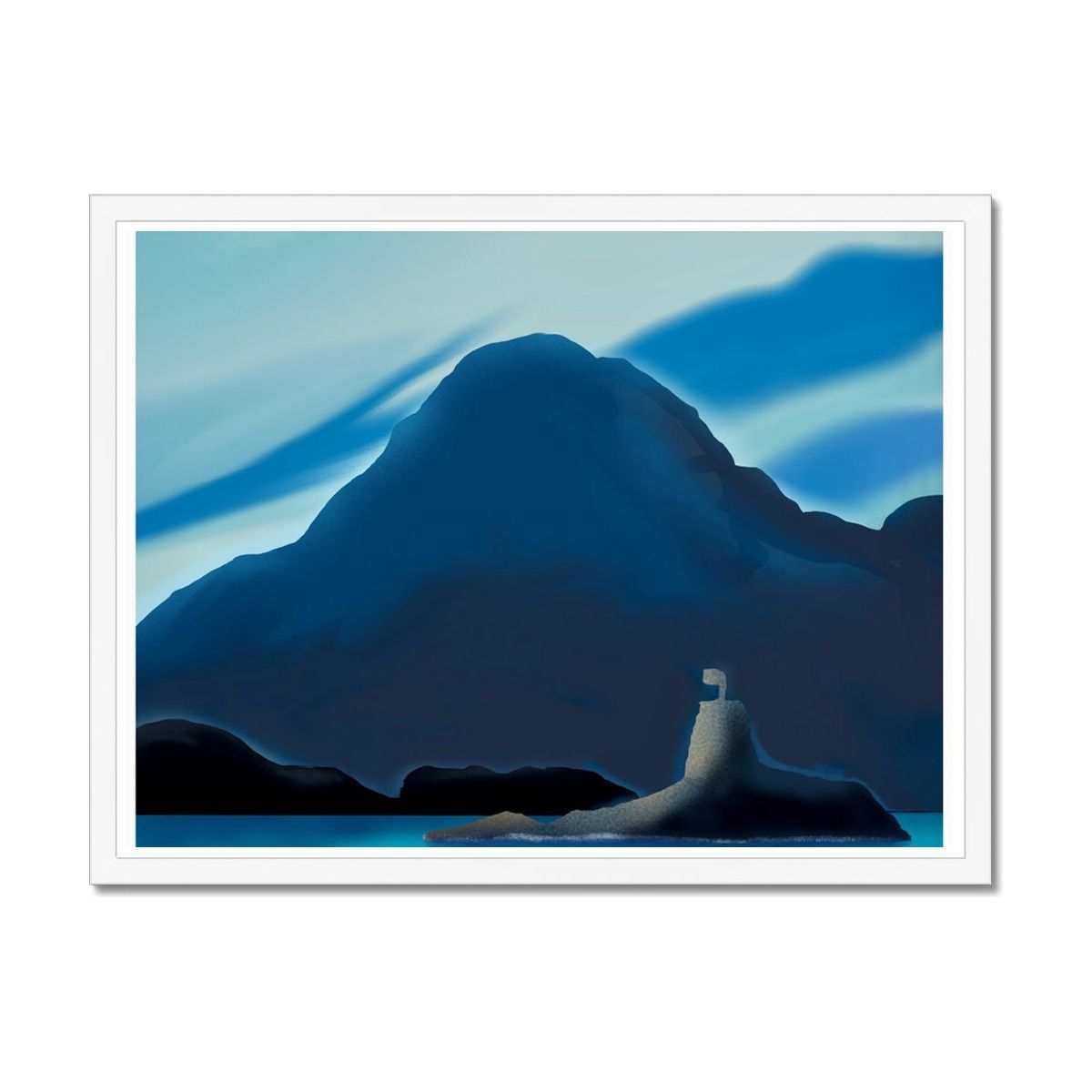 The blue landscape III Framed Print