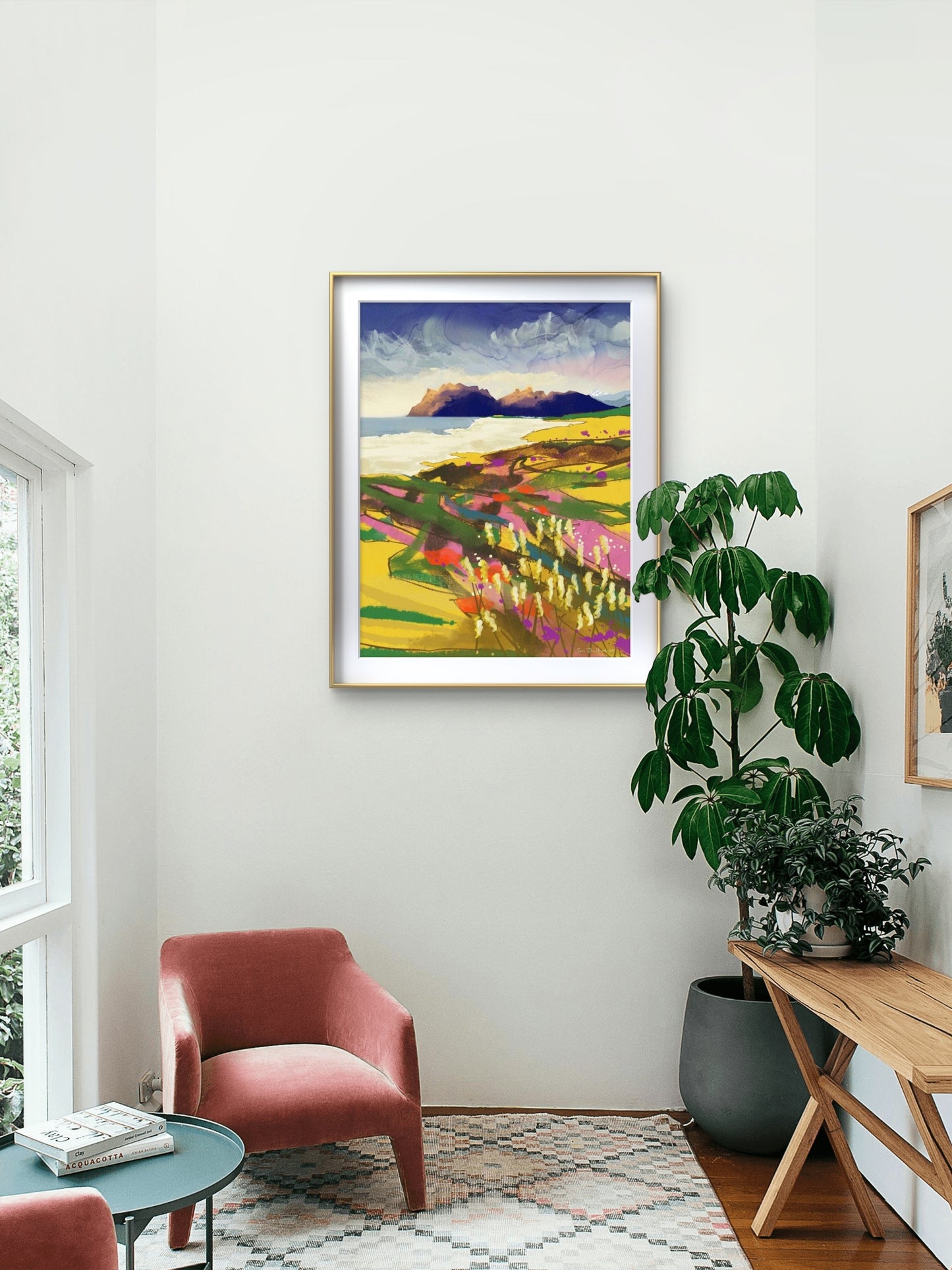 hvite_strender_p_Vestv_g_y - Kunstprint