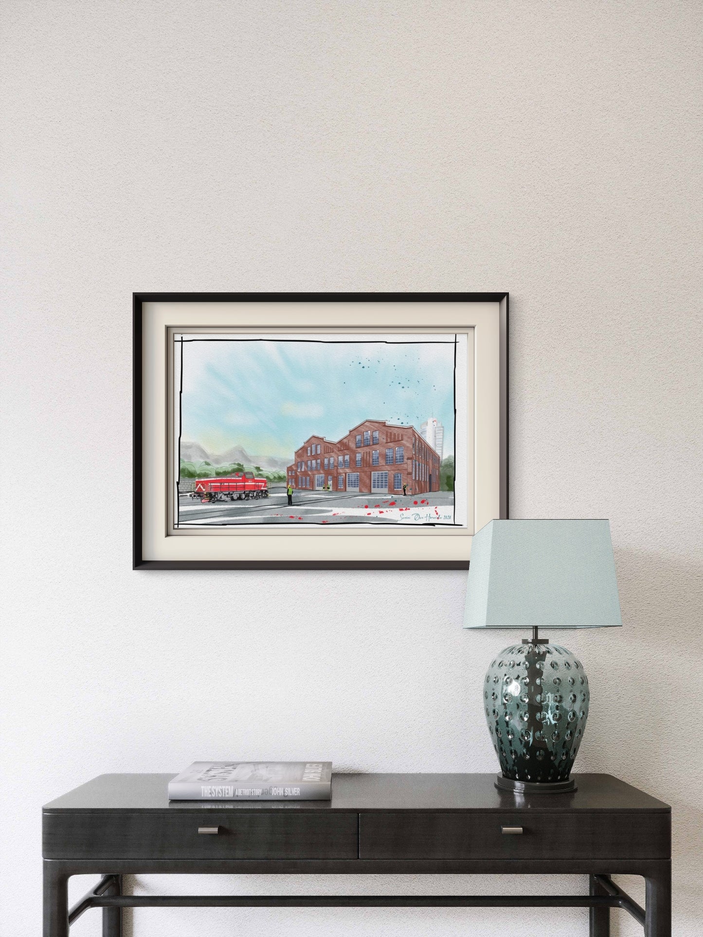 Jernbaneverkstedet – Historisk Narvik kunstprint-HareideART-1