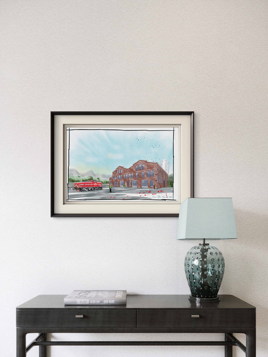 Jernbaneverkstedet – Historisk Narvik kunstprint-HareideART-1