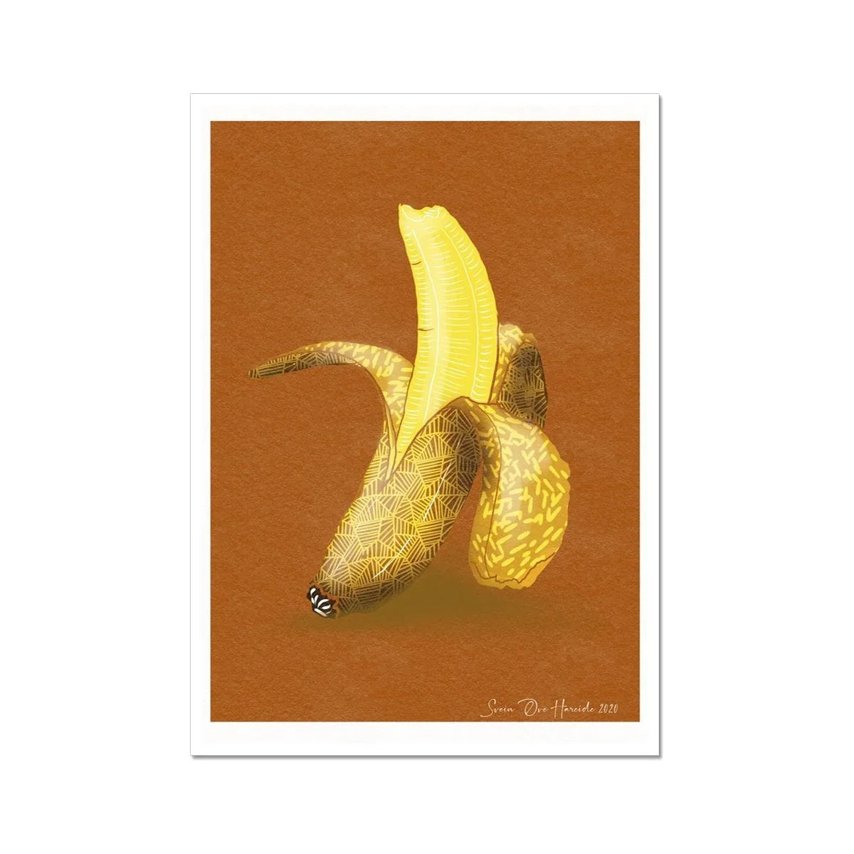 Pop Banana uten ramme – friskt og energisk pop art kunstverk med bananmotiv i sterke farger av HareideART